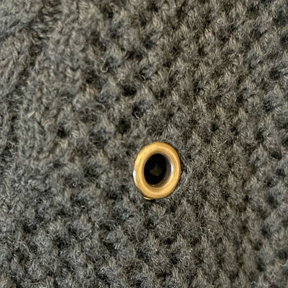 AEO Black V Neck Zip Front Knit Sweater Size XL - Picture 6 of 10